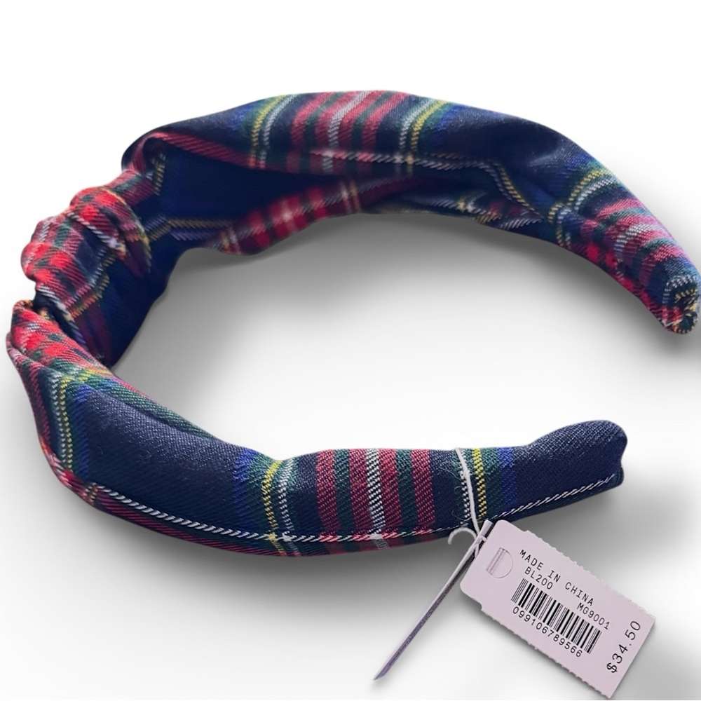3 for $5! NWT J. Crew Classic Plaid Headband + Free Coordinating Green Headband - Picture 5 of 9